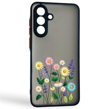 Чехол для телефона Samsung Galaxy A36 5G (SM-A366U) с 3D принтом полевые цветы с высокими бортами черный 0059284 фото