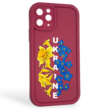 Чехол силиконовый Soft Touch с 3D принтом для Apple iPhone 11 Pro бордовый (Полная защита камеры) 0041704 фото
