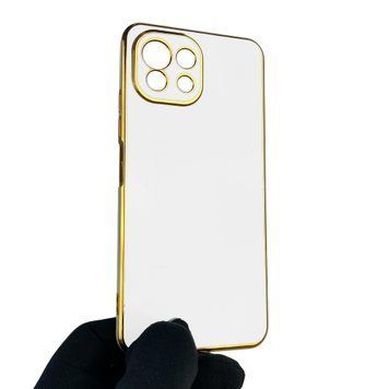 Чехол для Xiaomi Mi 11 Lite с защитой камеры с золотой окантовкой на сяоми ми 11 лайт белый gs1 0019874 фото