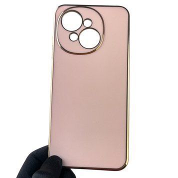 Чехол для Tecno Spark Go 1 (KL4) женский с золотой окантовкой с защитой камеры на техно спарк го 1 пудровый 0013276 фото