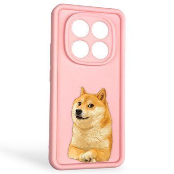 Чехол силиконовый оригинальный Soft Touch с 3D принтом мема сибу для Xiaomi Poco X7 розовый (Полная защита камеры) 0047970 фото