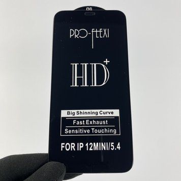 Защитное стекло для телефона Apple iPhone 12 Mini противоударное полноэкранное на айфон 12 мини чёрное 0001071 фото