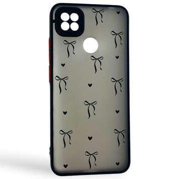 Чехол для телефона Xiaomi Redmi 9C с 3D принтом бантики с сердцами с высокими бортами черный 0059384 фото