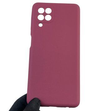 Чехол для Samsung Galaxy A22 4G (SM-A225F) силиконовый с микрофиброй нескользящий на самсунг а22 4г бордовый 0031867 фото