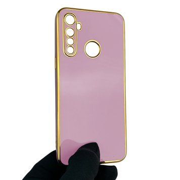 Чохол для Realme 5 глянцевий із захистом камери із золотою окантовкою на реалмі 5 чорничний gs1 0019612 фото