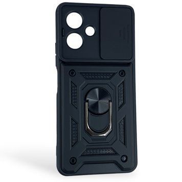 Чехол противоударный для Tecno Spark Go 2 (KM4) с магнитной пластиной со шторкой на камере черный 0050759 фото