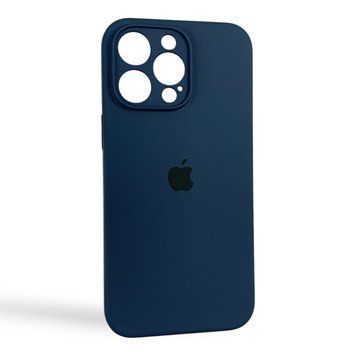 Чохол Silicone Case для Apple iPhone 15 Pro Max темно-синій (soft touch, кільця камери, мікрофібра) 0073814 фото
