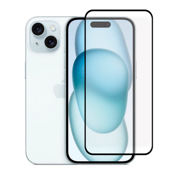 Защитное стекло для телефона Apple iPhone 15 противоударное полноэкранное на айфон 15 черное 0038118 фото
