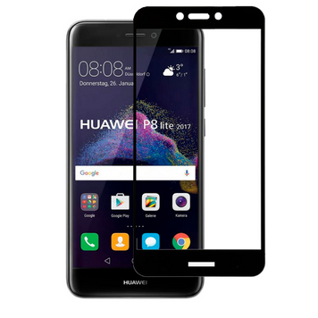 Захисне скло для телефона Huawei P8 Lite протиударне повноекранне на хуавей п8 лайт чорне 0038171 фото