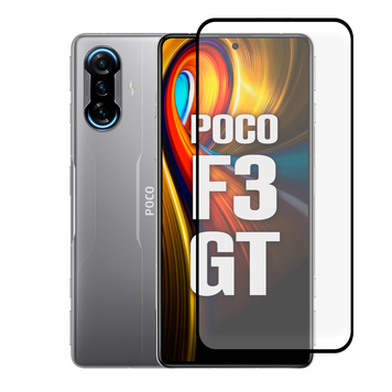 Защитное стекло для телефона Xiaomi Poco F3 GT противоударное полноэкранное на сяоми поко ф3 гт черное 0038858 фото