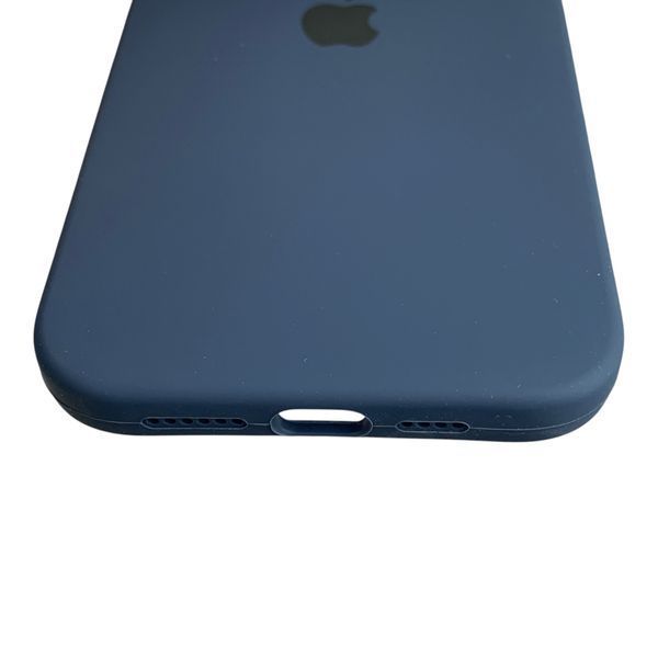 Чохол Silicone Case для Apple iPhone 15 Pro Max темно-синій (soft touch, кільця камери, мікрофібра) 0073814 фото
