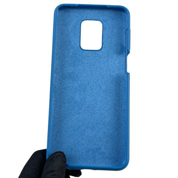 Чохол для Xiaomi Redmi Note 9 Pro силіконовий з мікрофіброю нековзний на сяомі редмі нот 9 про синій 0032809 фото