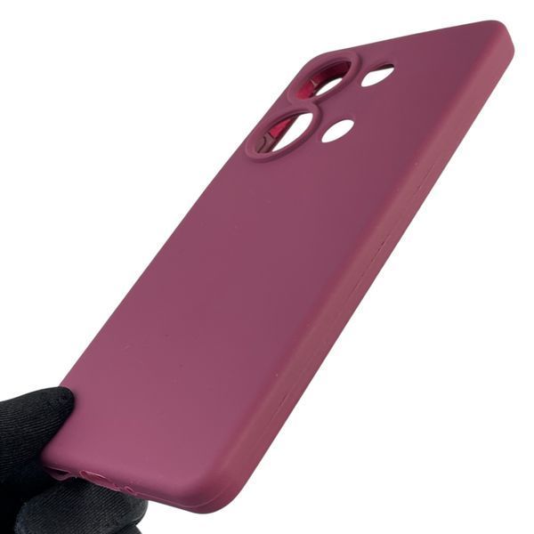 Чехол для Xiaomi POCO M6 Pro 4G силиконовый с микрофиброй нескользящий на сяоми поко м6 про 4г бордовый 0032518 фото
