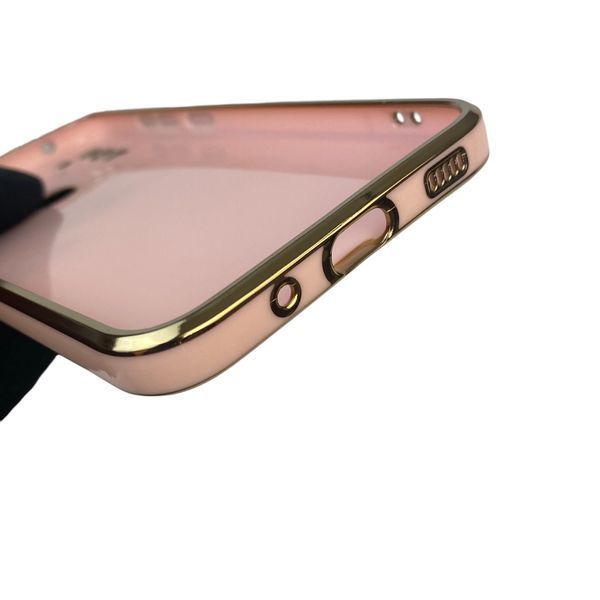 Чехол для Samsung Galaxy A11 SM-A115F с кольцом MagSafe с золотой окантовкой на самсунг а11 пудровый gs1 0022320 фото