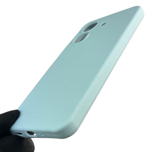 Чехол для Xiaomi POCO C65 силиконовый с микрофиброй нескользящий на сяоми поко с65 голубой 0032463 фото