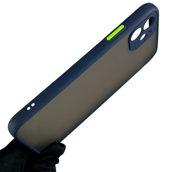 Чохол для Apple iPhone 11 протиударний матовий напівпрозорий з високими бортами із захистом камери на айфон 11 синій 0000316 фото