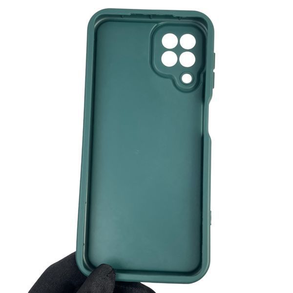 Чехол силиконовый оригинальный Soft Touch с 3D принтом злой котик для Samsung Galaxy A22 4G (SM-A225F) темно-зеленый (Полная защита камеры) 0046433 фото