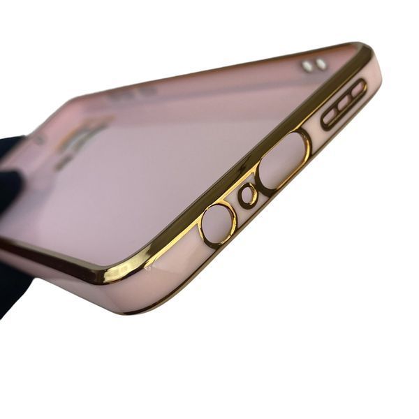 Чохол для Motorola Moto G84 (PAYM0011RS) з кільцем MagSafe із золотою окантовкою на моторола мото г84 пудровий gs1 0022169 фото