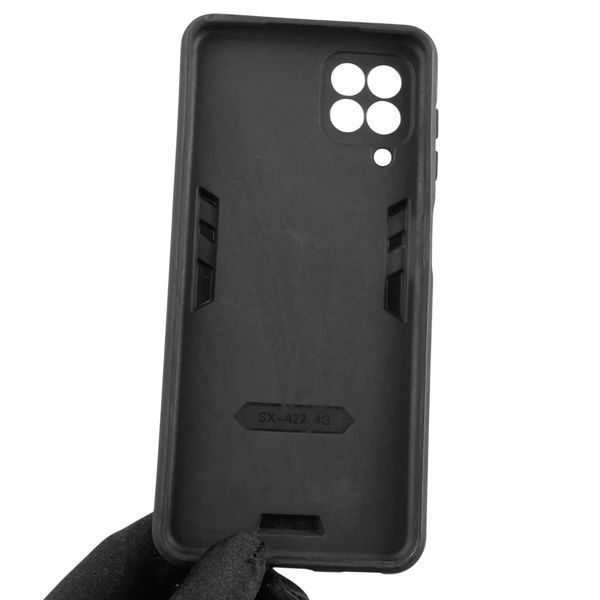 Чехол для телефона Samsung Galaxy M32 4G (SM-M325F) бронированный с кольцом-держателем на самсунг м32 чёрный 0025732 фото