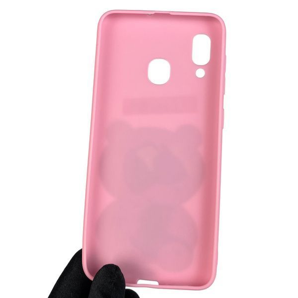 Чохол для Samsung Galaxy A20 SM-A205F дитячий з ведмедиком на самсунг а20 рожевий 0002633 фото