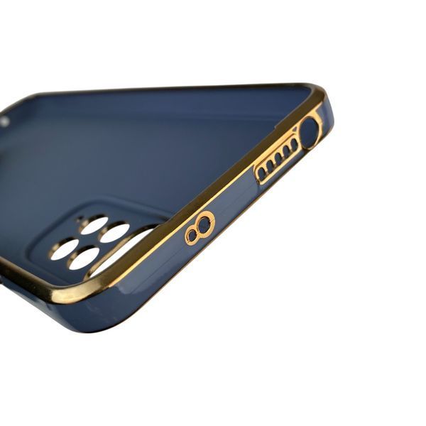 Чехол для Xiaomi Redmi Note 11 4G с защитой камеры с золотой окантовкой на сяоми редми нот 11 синий gs1 0019976 фото