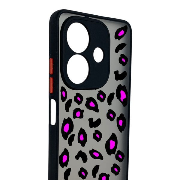 Чохол для телефона Oppo A3 с 3D принтом патерн леопард плями із захистом камери чорний 0059334 фото