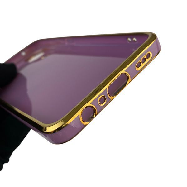 Чохол для OPPO Reno 8T 4G з кільцем MagSafe із золотою окантовкою на оппо рено 8т чорничний gs1 0021358 фото