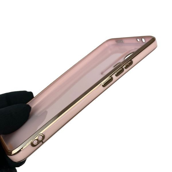 Чехол для Xiaomi 12T Pro с кольцом-подставкой с золотой окантовкой на 12т про пудровый gs1 0021159 фото