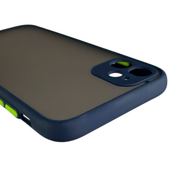 Чохол для Apple iPhone 11 протиударний матовий напівпрозорий з високими бортами із захистом камери на айфон 11 синій 0000316 фото