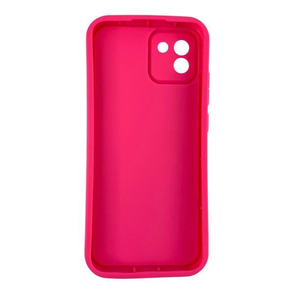 Чехол силиконовый Soft Touch с 3D принтом для Samsung Galaxy A03 малиновый (Полная защита камеры) 0057571 фото