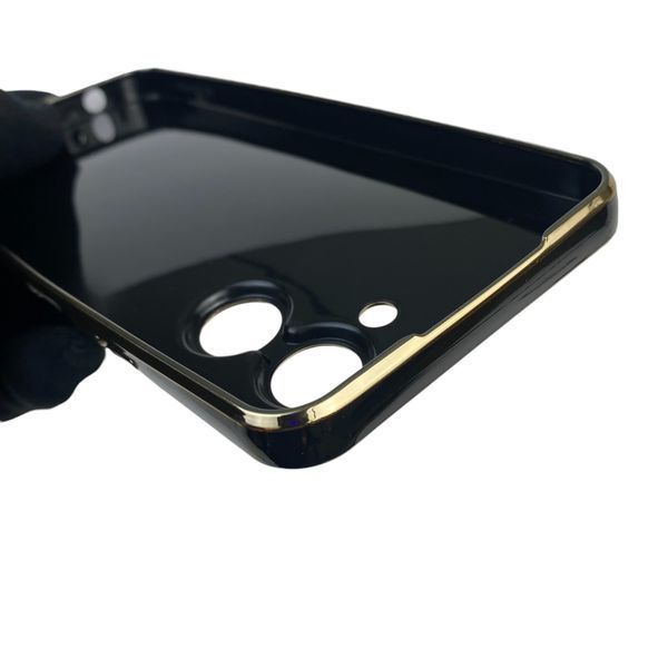 Чехол для Realme C33 с кольцом-подставкой с золотой окантовкой на реалми с33 черный gs1 0020517 фото
