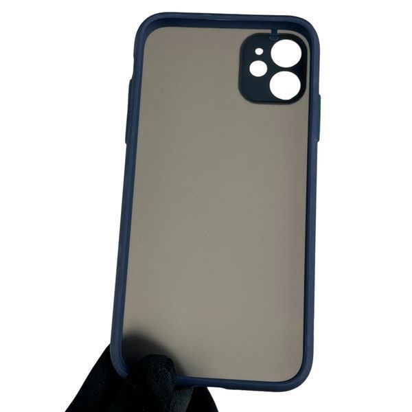 Чохол для Apple iPhone 11 протиударний матовий напівпрозорий з високими бортами із захистом камери на айфон 11 синій 0000316 фото