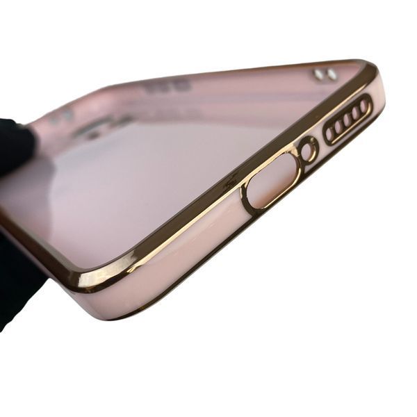 Чехол для Xiaomi 12T Pro с кольцом-подставкой с золотой окантовкой на 12т про пудровый gs1 0021159 фото