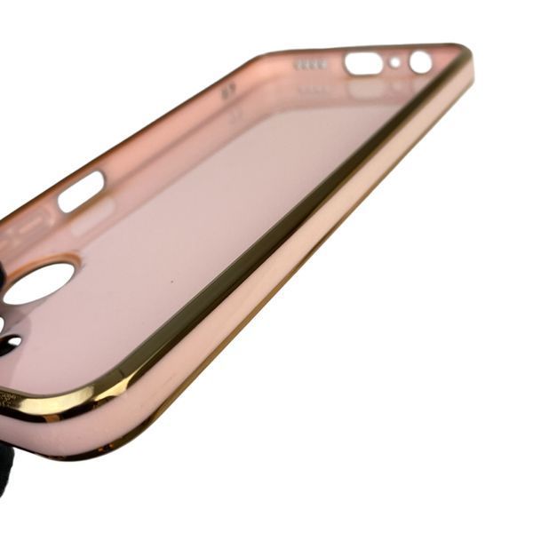 Чехол для Realme C33 с кольцом-подставкой с золотой окантовкой на реалми с33 пудровый gs1 0020515 фото