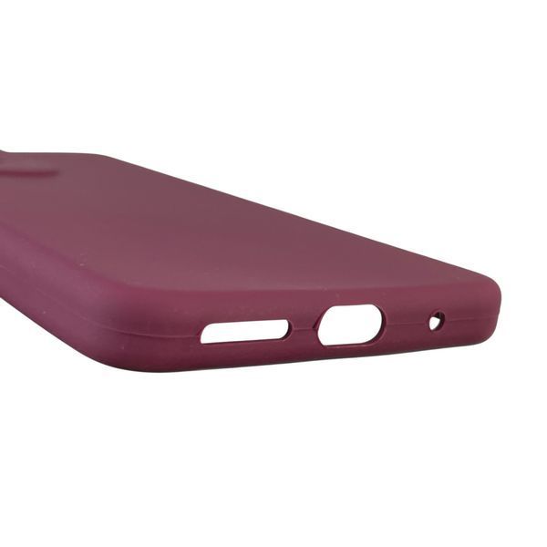 Чехол для Motorola Moto G04s силиконовый с микрофиброй нескользящий на моторола г04с бордовый 0031747 фото