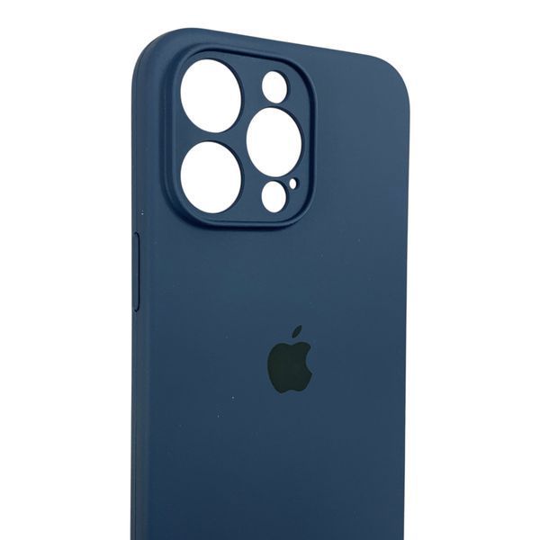 Чохол Silicone Case для Apple iPhone 15 Pro Max темно-синій (soft touch, кільця камери, мікрофібра) 0073814 фото