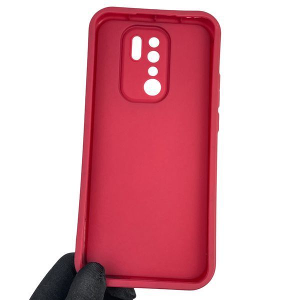 Чехол силиконовый оригинальный Soft Touch с 3D принтом смешного теда мишки для Xiaomi Redmi 9 бордовый (Полная защита камеры) 0048906 фото