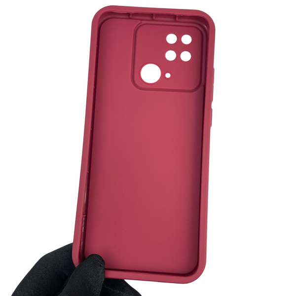 Чохол силіконовий Soft Touch з 3D принтом Майнкрафт для Xiaomi Poco C40 бордовий (Повний захист камери) 0041406 фото