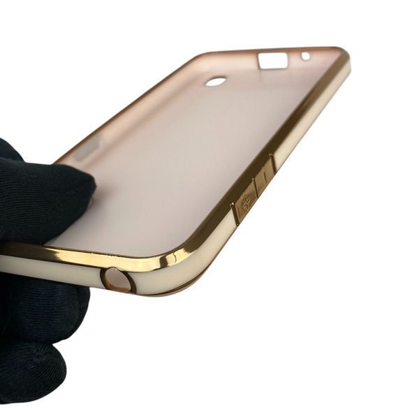 Чохол для Samsung Galaxy A01 (SM-A015F) з кільцем-підставкою із золотою окантовкою на самсунг а01 пудровий gs1 0020533 фото