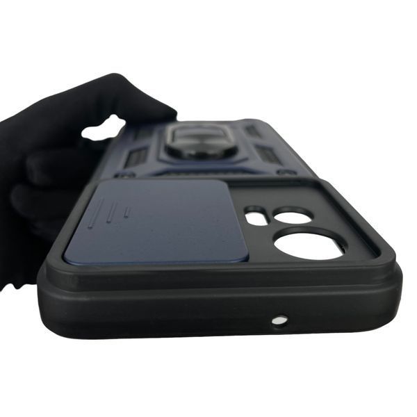 Чехол для Motorola Edge 30 Neo PAV00005PL бронированный с кольцом шторкой на моторола едж 30 нео тёмно-синий 0001771 фото