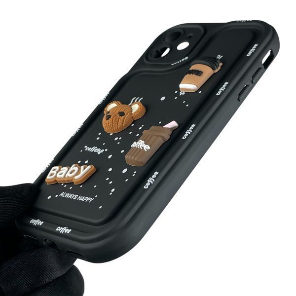 Чохол для Apple iPhone 11 з 3д малюнком дитячий жіночий об'ємний на айфон 11 чорний 0013338 фото