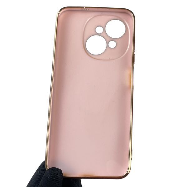 Чохол для Tecno Spark Go 1 (KL4) жіночий із золотою окантовкою із захистом камери на техно спарк го 1 пудровий 0013276 фото