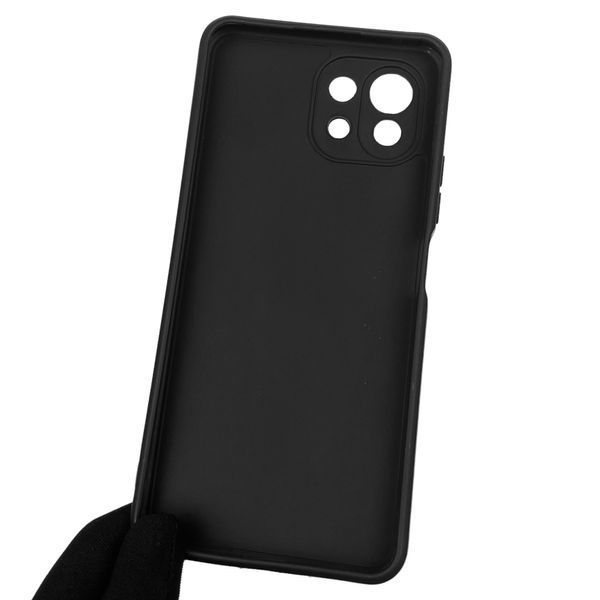 Чохол для Xiaomi Mi 11 Lite однотонний з квадратними гранями із захистом камери на сяомі 11 лайт чорний 0001221 фото