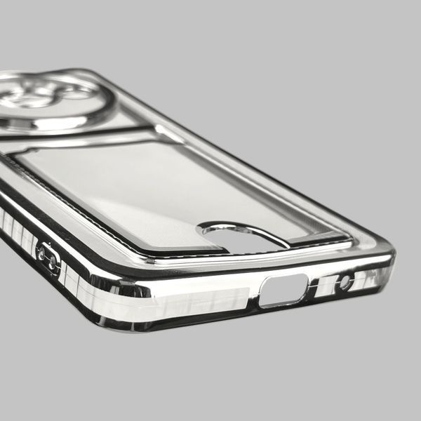 Чохол для Xiaomi Redmi A3 зі срібною окантовкою з кишенькою для карток на сяомі редмі а3 срібний 0013143 фото