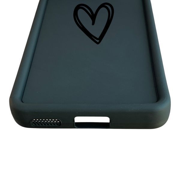 Чехол силиконовый Soft Touch с 3D принтом Сердце для Xiaomi Poco C75 черный (Полная защита камеры) 0071764 фото