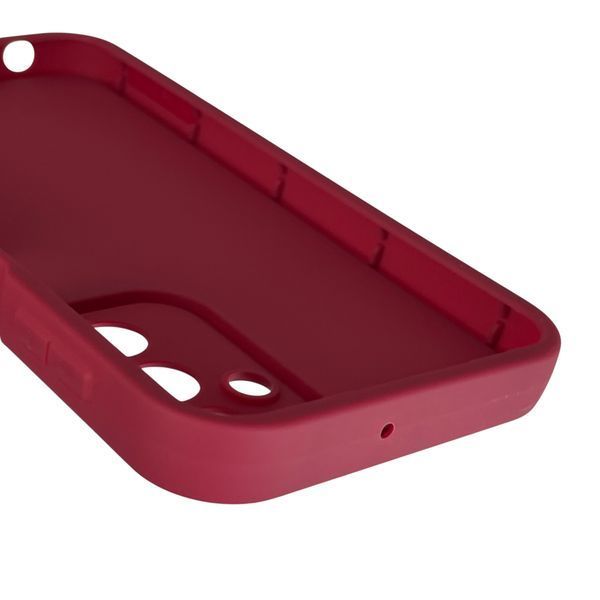 Чехол силиконовый Soft Touch с 3D принтом милый мишка для Samsung Galaxy M34 5G (SM-M346) бордовый (Полная защита камеры) 0044819 фото
