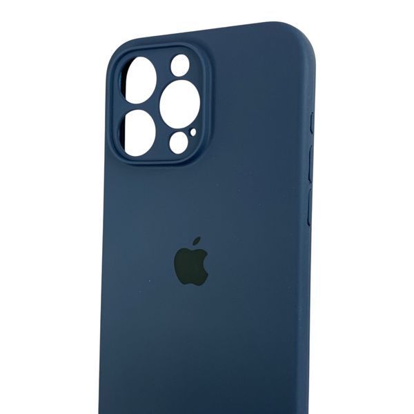 Чохол Silicone Case для Apple iPhone 15 Pro Max темно-синій (soft touch, кільця камери, мікрофібра) 0073814 фото
