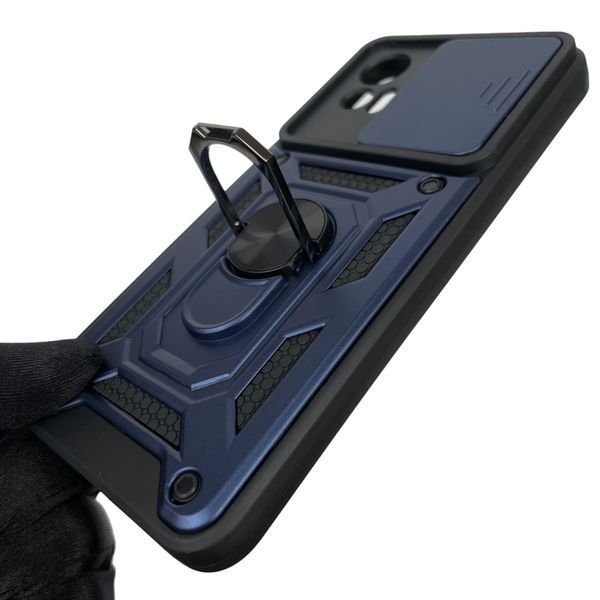 Чехол для Motorola Edge 30 Neo PAV00005PL бронированный с кольцом шторкой на моторола едж 30 нео тёмно-синий 0001771 фото