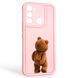 Чехол силиконовый оригинальный Soft Touch с 3D принтом смешного теда мишки для TECNO Spark 8C (KG5k) розовый (Полная защита камеры) 0048756 фото 1