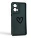 Чехол силиконовый Soft Touch с 3D принтом Сердце для Xiaomi Poco C75 черный (Полная защита камеры) 0071764 фото 1